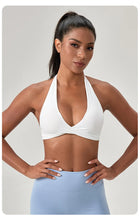 Load image into Gallery viewer, Strappy Bra for Women Open Back Halter Sports Bra Light Support Gym Crop Top Seamless Workout Yoga Top Bra Padded Bras
