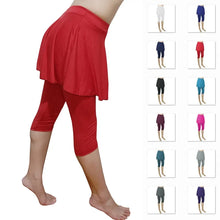 Load image into Gallery viewer, Women Leggings Skirt Tennis Pants Spandex Sports Elastic Cropped Culottes Legins Yoga Pants Women's Sports Fitness Leggings
