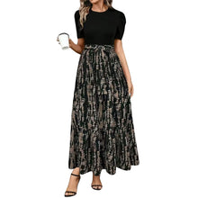 Load image into Gallery viewer, Elegant Lace-Up Ruffle Hem Dress
