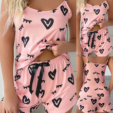 Load image into Gallery viewer, Heart Print Summer Pajama Set
