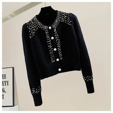 Load image into Gallery viewer, Slim O-Neck Knit Cardigan Sweater

