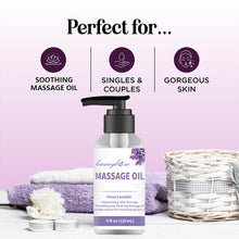 Load image into Gallery viewer, Lavender Massage Oil for Calming, Soothing and Relaxing Muscles Massage Oil for Massage Ideal Body Oil for Skin Moisturizing
