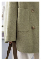 Load image into Gallery viewer, CHIC VEN Women's Woolen Coats Loose Casual Double Breasted Retro Double-sided Jacket Office Lady Outerwear Autumn Winter 2026
