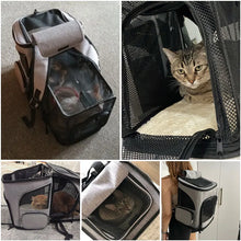 Load image into Gallery viewer, Breathable Pet Cat Carrier Backpack Foldable Pet Carrier Transport Travel Bag Expandable Large Capacity Creative for Cats Dogs
