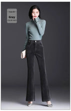 Load image into Gallery viewer, High Waist Corduroy Women's Pants Spring Autumn Winter Fashion Micro Flared Casual Trousers Slimming Warm Long Pants
