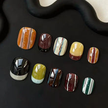 Load image into Gallery viewer, 30pcs False Nails Unique Trendy Short “bean-shaped” Nails with A Press-on Design High-quality Nails Perfect As A Gift for Girls
