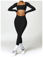 Load image into Gallery viewer, Summer 2PCS Yoga Suit Sports Set Women Quick-Dry Gym Set Women Tracksuit Running Workout Long Sleeve Sports Shirt Yoga Clothing
