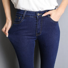 Load image into Gallery viewer, Jeans for Women Mom Jeans Blue Gray Black Woman High Elastic Stretch Jeans Female Washed Denim Skinny Pencil Pants
