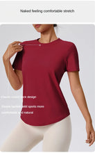 Load image into Gallery viewer, Yoga Classic T-shirt Women's Fitness Yoga Clothing Short Sleeve Round Neck Sports T-shirt
