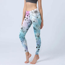 Load image into Gallery viewer, High Waist Yoga Leggings Japanese Style Cherry Blossom Botanical Print Soft Tights Women Fitness Gym Yoga Running Sports Wear
