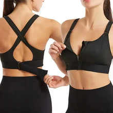 Load image into Gallery viewer, Sports Bras For Women Front Zipper Adjustable Strap Shockproof Elastic Fitness Athletic Brassiere Slim Yoga Crop Top
