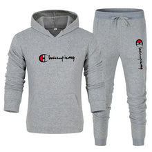 Load image into Gallery viewer, Men's 2 Piece Tracksuit Hooded Sweatshirt Sweatpants Casual Jogger Sportswear Streetwear Sets Male Sports Suits Outfit Clothing
