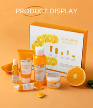 Load image into Gallery viewer, Vitamin C Skincare Set 5pcs(Cleanser-Toner-Serum-Eye Serum-Face Cream) + Natural Antioxidant Ingredients, Nourish Even Skin Tone
