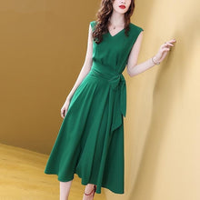 Load image into Gallery viewer, Elegant Sleeveless V-Neck Midi Dress
