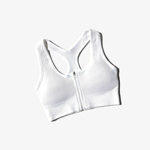 Load image into Gallery viewer, Sports Bra Crop Top Zipper Fitness Women Sportswear Sport Top Bras For Fitness Gym Female Running Push Up Yoga Workout Bra
