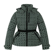 Load image into Gallery viewer, Women's Winter Hooded High Waist Padded Sport Parkas Coats with Belt Female Elegant Thick Warm Pockets Windproof Skiing Jackets
