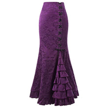Load image into Gallery viewer, Long Skirts Women Punk Fish Tail Skirt Vintage Gothic New High Waisted Temperament Goth Skirt Festival Party Wear Woman Clothes
