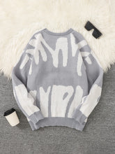 Load image into Gallery viewer, Geometric Knit Contrast Pullover Sweater
