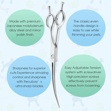 Load image into Gallery viewer, 7.5" Curved Dog Grooming Scissors , Professional Pet Curved Scissors Dog Scissors Cat Curved Scissors
