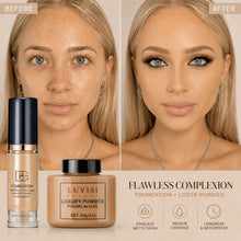 Load image into Gallery viewer, Facial Makeup Set:1pc Matte Loose Powder+1pc Waterproof Fundation,High-Coverage,Long-Lasting,Oil Control,Creat Natural Looks.
