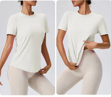 Load image into Gallery viewer, Yoga Classic T-shirt Women's Fitness Yoga Clothing Short Sleeve Round Neck Sports T-shirt
