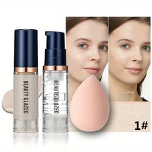 Load image into Gallery viewer, BEAUTY GLAZED 3Pcs Face Makeup Set, Matte Long Lasting Waterproof Liquid Foundation+Primer+Puff
