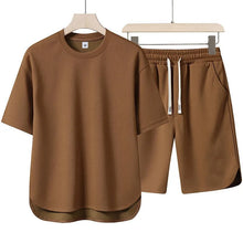 Load image into Gallery viewer, NEW Summer Men Suit Round Neck Short Sleeve T-shirt+shorts Two Piece Set Loose Outdoor sport Casual Suit men T-shirt Tracksuit
