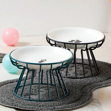 Load image into Gallery viewer, Pet Ceramic Bowl Nordic High Footed Ceramic Cat Food Bowl Snack Can Plate Anti Overturning Kitten Puppy Food Water Feeding Bowl
