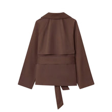 Load image into Gallery viewer, Women's Jackets Autumn 2026 New Fashion Short Trench Coats Chic Lapel Loose Elegant Women long-sleeved Warm Autumn Street Jacket
