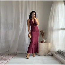 Load image into Gallery viewer, Vintage Deep V Sleeveless Evening Dress
