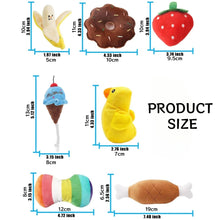 Load image into Gallery viewer, A 7-piece set of puppy sound toys, loose plush pet chewing, plush fruit snacks and vegetable puppy toys, suitable for cute playm
