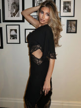 Load image into Gallery viewer, Women's Lace Dress Elegant Female Party Dresses Summer Casual Woman Backless Short Dress Vintage Vestidos Black Evening Dresses
