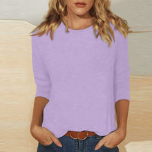Load image into Gallery viewer, Women Summer Tops Round Neck Three Quarter Sleeve Comfortable Print T Shirt Blouse Women T Shirt muticolor t shirt tops
