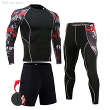 Load image into Gallery viewer, Men's Compression Sportswear Suits Gym Tights Training Clothes Workout Jogging Sports Set Running Rashguard Tracksuit For Men
