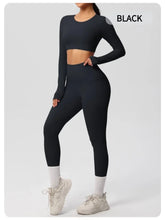 Load image into Gallery viewer, Yoga Gym Set Women Sports Impact Longline Strappy Top Fitness Overalls Sets Womens 2 Piece Sportswear Woman Gym Leggings Solid
