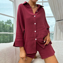 Load image into Gallery viewer, Cotton Button Down Pajama Set
