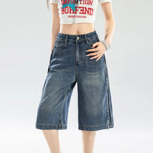 Load image into Gallery viewer, Denim Shorts for Women Summer  Fashion Trendy Loose Fitting Casual Female Jeans Breathable Comfy Streetwear
