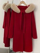 Load image into Gallery viewer, Warm Hooded Wool Fur Coat
