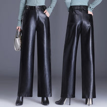 Load image into Gallery viewer, Wide Leg PU Leather Pants
