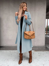 Load image into Gallery viewer, European and American Autumn and Winter Coats for Women's Clothing Solid Color Lapel Long Sleeved Woolen Women's Coats Simple St
