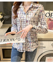 Load image into Gallery viewer, Fashion ladies shirts New elegant Women Blouses Long Sleeve Button-Down Tops blusa mujer
