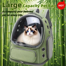 Load image into Gallery viewer, Transparent Pet Carrier Backpack Outdoor Travel Essential for Cats Small Dogs Breathable Design Comfortable Premium Pet Supplies
