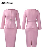 Load image into Gallery viewer, Pencil Midi Dress with Waist Sash
