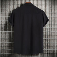 Load image into Gallery viewer, New Short Sleeve Shirts for Men Fashion Solid Casual Lapel Cardigan Tops Men Comfort Single-breasted Blouse Summer Beach Shirts
