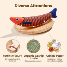 Load image into Gallery viewer, Cat Toys Fish,Teeth Grinding Catnip Toys,Soft and Durable,Kitten Toys Interactive Sounding Cat Chew Bite Plush Toys Cat Supplie
