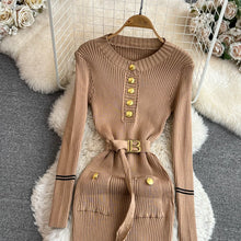 Load image into Gallery viewer, Elegant Rib Knit Pencil Dress
