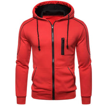 Load image into Gallery viewer, Men tracksuit zipper hood multi-pocket and protective pants casual jogging tracksuit fall/winter 2-piece setLarge size S-3XL
