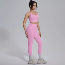 Load image into Gallery viewer, New Yoga Set for Woman Summer Gym Sports Running Bra Top Breathable Peach Buttocks Women Leggings Solid Color Yoga Set
