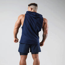 Load image into Gallery viewer, Men's Workout Hooded Tank Tops Bodybuilding Muscle Cut Off T Shirt Sleeveless Gym Hoodies
