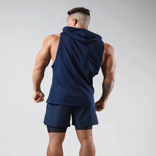 Load image into Gallery viewer, Men's Workout Hooded Tank Tops Bodybuilding Muscle Cut Off T Shirt Sleeveless Gym Hoodies
